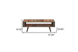 47" Rustic Brown Recycled Wood Open Shelf Coffee Table