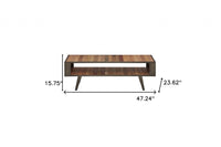 47" Rustic Brown Recycled Wood Open Shelf Coffee Table