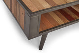 47" Rustic Brown Recycled Wood Open Shelf Coffee Table