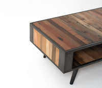 47" Rustic Brown Recycled Wood Open Shelf Coffee Table