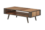 47" Rustic Brown Recycled Wood Open Shelf Coffee Table