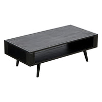 47" Black Manufactured Wood And Iron Rectangular Open Coffee Table