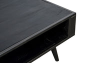 47" Black Manufactured Wood And Iron Rectangular Open Coffee Table