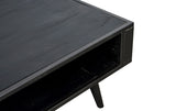 47" Black Manufactured Wood And Iron Rectangular Open Coffee Table