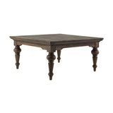 39" Gray Vintage Style Solid Wood Square Coffee Table