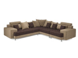 Hercules Brown Microfiber Three Piece Slight Right Sectional Sofa