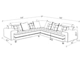 Hercules Brown Microfiber Three Piece Slight Right Sectional Sofa
