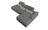 Mod Gray Two Piece Left Sectional Sofa with Storage and Sleeper