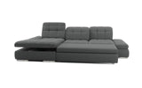 Mod Gray Two Piece Right Sectional Sofa with Storage and Sleeper