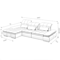 Mod Gray Two Piece Right Sectional Sofa with Storage and Sleeper