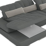 Mod Gray Five Piece Left Sectional Sofa with Storage and Sleeper