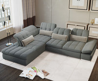 Mod Gray Four Piece Right Sectional Sofa with Storage and Sleeper