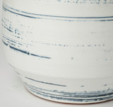 10" Blue White and Sand Coastal Ceramic Vase