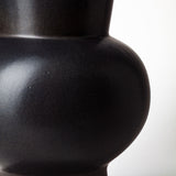 11" Matte Black Contempo Deco Ceramic Vase