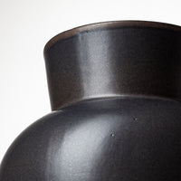 11" Matte Black Contempo Deco Ceramic Vase