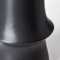 17" Matte Black Contempo Deco Ceramic Vase