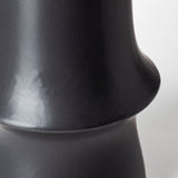17" Matte Black Contempo Deco Ceramic Vase