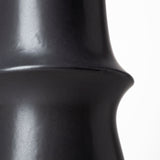 17" Matte Black Contempo Deco Ceramic Vase