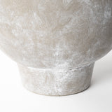 10" Rustic Organic Finish Whitewash Brown Ceramic Vase