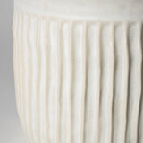 12" Whitewash Handled Textured Ceramic Vase
