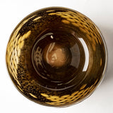8" Black and Gold Artisan Bubble Glass Vase