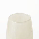 14" Creamy White and Gold Ombre Striped Glass Vase