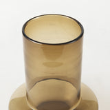 10" Vintage Look Ombre Brown Glass Vase