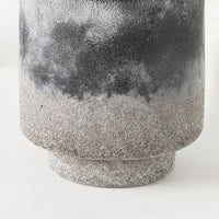 6" Black Brown and Gray Ombre Textured Ceramic Vase