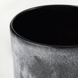 9" Black Brown and Gray Ombre Textured Ceramic Vase