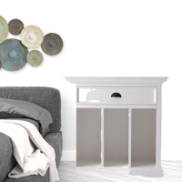 Classic White Large Nightstand With Dividers