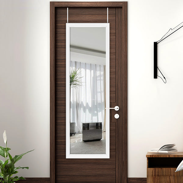 White Framed Door Mount Mirror