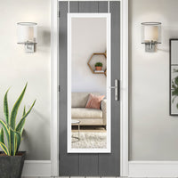 White Framed Door Mount Mirror