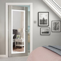 White Framed Door Mount Mirror
