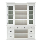 Classic White Library Hutch with Basket Set