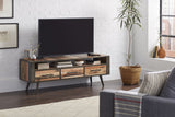 Rustic Natural Wood TV Stand with Three Drawers