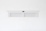 Traditional Classic White Wood Six Hook Hanging Coat Rack