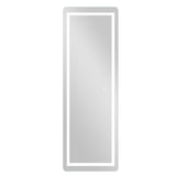 Petite LED Strip Rounded Rectangle Wall Mirror