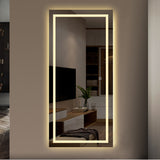 Petite LED Strip Rectangular Wall Mirror