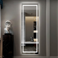 Petite LED Strip Rectangular Wall Mirror