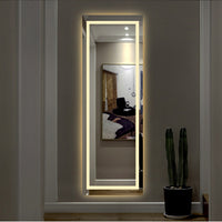 Petite LED Strip Rectangular Wall Mirror