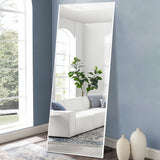 Minimal White Rectangular Full-length Wall Mirror