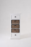Classic White Storage Cabinet with Basket Set