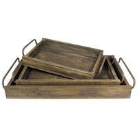 Set of Three Wooden Trays