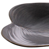 Black Begonia Leaf Ceramic Serving Tray