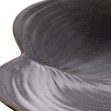 Black Begonia Leaf Ceramic Serving Tray