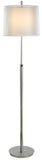 Nimbus 1-Light Metallic Silver And Polished Chrome Floor Lamp With Sheer Snow Double Shantung Shade