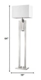 Precision 1-Light Brushed Nickel Floor Lamp With Ivory Shantung Shade