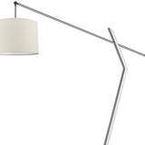 Chelsea 2-Light Polished Chrome Arc Floor Lamp With Latte Linen Shade
