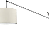 Chelsea 2-Light Polished Chrome Arc Floor Lamp With Latte Linen Shade