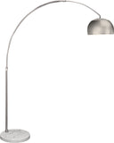Mid 1-Light Brushed Nickel Adjustable Arc Floor Lamp With Metal Shade (94")